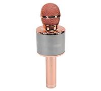 Shanrya Micrófono de Karaoke Inalámbrico, Micrófono de Condensador Reducción de Ruido de Sonido Estéreo HiFi 100Hz-10KHz para Transmisión para Conciertos (Oro Rosa)
