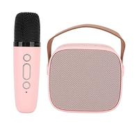 Shanrya Mini Máquina de Karaoke, Sonido Estéreo HD para Niños, Altavoz Portátil con Bluetooth, 6 Efectos de Sonido con Micrófono Inalámbrico para Voz (Rosa)