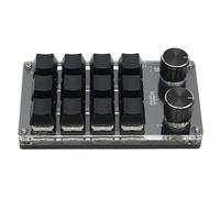 Shanrya Mini Teclado Acceso Directo Multifuncional Universal Mini Teclado Mecánico para Juegos Interruptor Azul 12 Teclas Plug and Play USB con una Mano con Rueda para PC