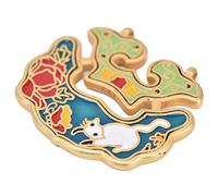 Shanrya Peace Lock Pendant, Colorful Craft Lock Pendant Estilo étnico Chino Colorido Simple para Aniversarios para Bodas(Cerradura de Deseo de Gato Blanco)