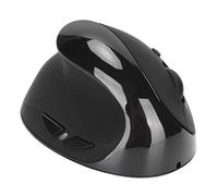 Shanrya Ratón Vertical USB para Zurdos Ratón Ergonómico Recargable para Profesionales Zurdos Diseño 3 dpi Ajustable Mediante Adaptador USB PC (Negro)