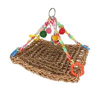 Shanrya Red de Escalada para Pájaros, Mano de Obra Fina Colorida, Bola Takraw, Hamaca de Plástico Duradera para Pájaros para Jugar (L)