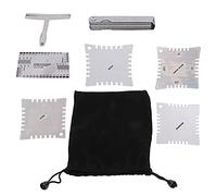 Shanrya Regla Radian, Juego De Medición De Guitarra, Herramientas De Regla De Medición De Acero Inoxidable para Guitarras Eléctricas para Bajos(Plata)