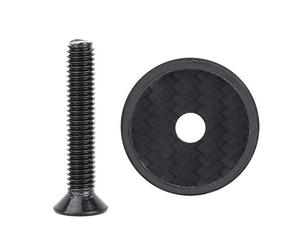 Shanrya Stem Headset Top, Black Bike Headset Top, Ajuste Directo 7g Familia de Fibra de Carbono Súper Liviana para Muebles Diarios Bicicletas de Montaña Al Aire