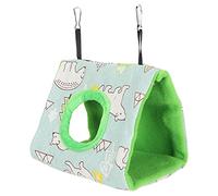 Shanrya Suministros para Mascotas, Cómoda Forma Triangular Patrón de Oso Lavable Hamaca para Mascotas Cama Colgante para Pájaros Cálida para Jaula de Pájaros(Metro, Oso + Fondo Verde)