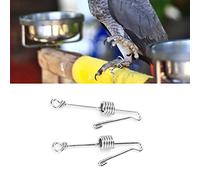 Shanrya Taidda- Hebillas para piernas de Loros, 2 uds. De Acero Inoxidable para Loros, Marco de pie, Anillo para pie, Hebilla de Pierna con Apertura Anti-Apagado Large