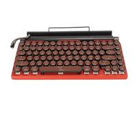 Shanrya Teclado de Máquina de Escribir, Luz de Fondo de Colores, Teclado Mecánico, Tecla Redonda de Metal, Batería de Litio de 2000 MAh, 83 Teclas, Bluetooth para Computadora Portátil (Naranja)