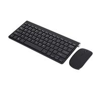 Shanrya Teclado inalámbrico Mouse 2.4G Interfaz USB Accesorios de computadora ultrafinos Juego de Teclado de Mouse 1200dpi Diseño ergonómico para Oficina en casa(Black)