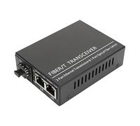 Shanrya Transceptor de Fibra Ethernet, Transceptor de Fibra Fácil de Usar Compatibilidad Universal 100-240V Transmisión de Larga Distancia SFP RJ45 para el Hogar (Enchufe de la UE)