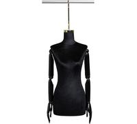 SHANYAYALI Correa de maniquí suspendida de tela de terciopelo con brazos ajustables de madera maciza, ganchos de metal utilizados para mostrar camisetas y faldas (gancho largo dorado)