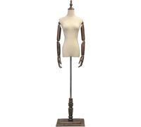 SHANYAYALI Maniquí de ropa Torso, base de madera maciza desmontable y cabeza de brazo ajustable utilizado para fotografía de visualización de ventanas (madera de nogal, M)