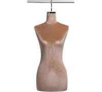 SHANYAYALI Maniquí femenino colgante de tela de terciopelo adecuado para escaparates en tiendas de ropa (marrón, gancho corto plateado)