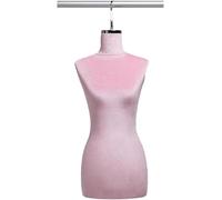 SHANYAYALI Maniquí femenino colgante de tela de terciopelo adecuado para escaparates en tiendas de ropa (rosa, gancho corto plateado)