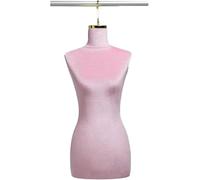 SHANYAYALI Maniquí femenino colgante de tela de terciopelo adecuado para escaparates en tiendas de ropa (rosa, gancho corto dorado)