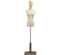 SHANYAYALI Maniquí femenino con cabeza ajustable de 47 a 72 pulgadas de alto, soporte de exhibición de ropa (madera de nogal, M)