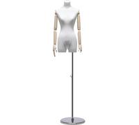 SHANYAYALI Maniquí femenino de cuerpo completo, soporte desmontable, modelo 61 77, base de metal ajustable para exhibición de ropa (color negro)