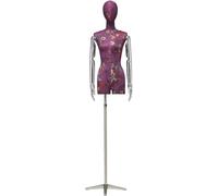 SHANYAYALI Maniquí femenino desmontable de estilo chino, torso ajustable de fibra de vidrio y brazos galvanizados, exhibición de ropa (morado)