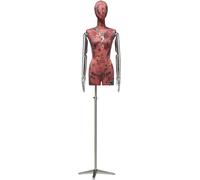 SHANYAYALI Maniquí femenino desmontable de estilo chino, torso ajustable de fibra de vidrio y brazos galvanizados, exhibición de ropa (rojo 2)