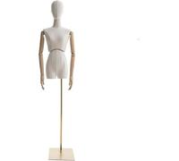 SHANYAYALI Maniquí femenino, escaparate de ropa, estante de exhibición ajustable, cabeza y brazo, base de metal (blanco)