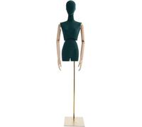 SHANYAYALI Maniquí femenino, escaparate de ropa, estante de exhibición de ropa ajustable con cabeza y brazo, base de metal (verde)
