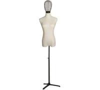 SHANYAYALI Maniquí femenino para sastres de tela falsa, tocado, ventana, modelo de ropa (B-S)