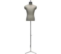 SHANYAYALI Maniquí masculino con marco de metal de altura ajustable 61 85 34 utilizado para mostrar trajes en escaparates (gris plateado)