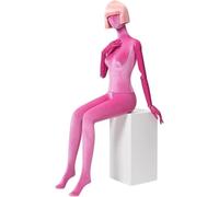 SHANYAYALI Maniquíes con sillas para cuerpo humano, altura ajustable y maniquí desmontable, estante de exhibición de ropa (rosa)