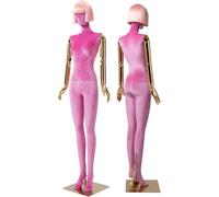 SHANYAYALI Maniquíes de cuerpo completo, torso de terciopelo de 185 cm de alto, adecuado para tiendas de ropa, ventanas, tiendas deportivas (rosa)