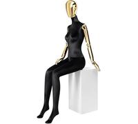 SHANYAYALI Maniquíes femeninos completos con cabeza y brazos dorados giratorios utilizados para mostrar sombreros, ropa, zapatos