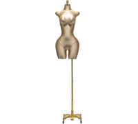 SHANYAYALI Maniquíes femeninos El torso de lino se puede ajustar en 60 a 85 pulgadas equipado con una base de metal universal desmontable (marrón2)
