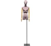 SHANYAYALI Maniquíes femeninos para tienda de ropa, cuerpo femenino, torso de terciopelo, altura ajustable 83-96 pulgadas, maniquí desmontable (rosa negro)
