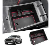 SHAOHAO Compatible con Hyundai Tucson NX4 2021 2022 2023 2024 Caja de Almacenamiento de reposabrazos reposabrazos Central, Organizador Multifuncional de guantera Accesorios Rojo (automático)