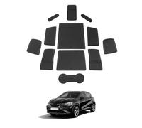 SHAOHAO Compatible con Renault Captur 2 / E-Tech/Hybrid 2020-2024 2025 Alfombrillas de Goma Consola Central Alfombrillas Antideslizantes Soporte para Bebidas Renault Captur