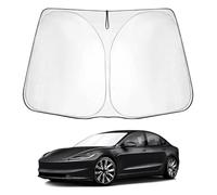 SHAOHAO Compatible con Tesla Model3 Highland/Modely 2021-2024 Parasol Tejido Recubierto Plata Parasol Plegable Protección UV y Calor Parasol Parabrisas Modelo 3