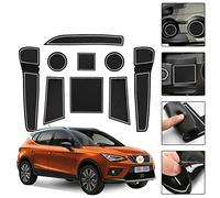 SHAOHAO para Seat Ibiza MK5 6F/KJ1 2018-2023 2024 / Arona 2017-2023 2024 Antideslizante Mat Antipolvo Esterilla para Puerta Interior Taza Brazo Almacenaje Caja Seat Ibiza Blanco