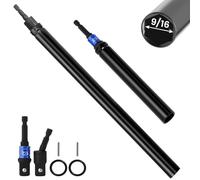 SHAOHUA Destornillador de tuerca de 14 mm, llave de tuerca profunda con adaptador de vástago hexagonal de 1/10.2 cm, llave de 9/16 pulgadas para pernos de varilla roscada largos de techo, 2 longitudes