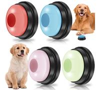shaojian 4 botones grabables para perros con luz, 4 botones de comunicación para perros, zumbador de entrenamiento para mascotas, funciona con pilas, botón de grabación de voz para perros, discurso de