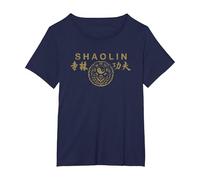 Shaolin Kung Fu Entrenamiento de Artes Marciales Camiseta, Mujer Tallas Grandes, Azul Marino, 2XL Grande