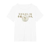 Shaolin Kung Fu Entrenamiento de Artes Marciales Camiseta, Mujer Tallas Grandes, Blanco, 2XL Grande