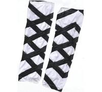 Shaolin Monje Calcetines Pierna para Kung Fu Uniforme Tai chi Artes Marciales Traje Alta Media elástica Correa Sockliner Vinculante-Black White||L