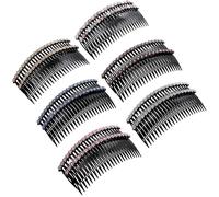 Shaorangrang Brillante Rhinestone flor retro lado pinza de pelo -24 dientes francés accesorios para el cabello, 6 colores