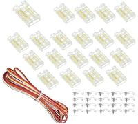 SHAOYAYAZHANG COB LED Band Connector kit para 3 pines 10 mm Ancho ajustable CCT Band conector sin costura transparente cable a cable 16,4 pies cable de extensión de 3 conductores
