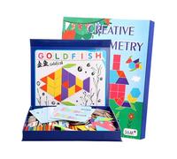 Shape Brain Game, Counting Tangram Set, Magnetic Puzzle System with Wooden Piece Layout Design, Interactive Learning Toy Unit, Creative STEM Style Build, Child Education for Home and School Practice
