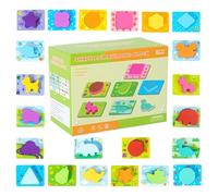 Shape Matching Game, Color Matching Puzzle, Educational Easy-Grip Stacking Blocks Brain Teaser Sensory Play for Indoor Playtime Preschool