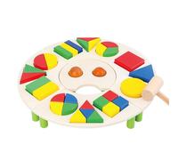 Shape Matching Puzzle - 7.09 Inch Montessorī Learning Toy | Wooden 5 into 1 Puzzle Set - Fun Educational Game for Toddlerş Preschoolers Developing Motor Skills Hand Eye Coordination, Ideal for School