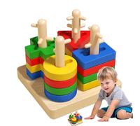 Shape Sorter For Kids - Geometric Column Blocks, Educational Matching Game Playset, Early Learning Sorting Activity, Cognitive Skill Builder | Shape Matching Toy For Ages
