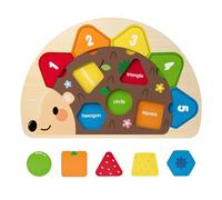 Shape Sorter, juego de despertar erizo de madera para bebé con formas geométricas, juego educativo mixto para el hogar, la escuela, la familia y los desplazamientos