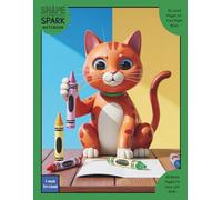 Shape & Spark Notebook: Alternating 1-Inch Tri-Lined and Blank Pages for Comfortable Handwriting Support and Creative Expression (Cat Coloring)