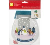 Shaped Party Bags W/Ties 15/Pkg-Snowman & Friends