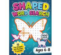 Shaped Word Search Puzzle Book for Kids Ages 6-8: 60 Fun Puzzles in 15 Adorable Shapes | Hearts, Stars, Animals and More | 4 Levels from Very Easy to ... and Girls (Shaped Word Search - Kids Studio)
